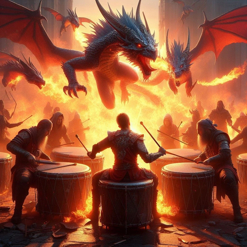 Epic Drum Battle - Humans vs Dragons